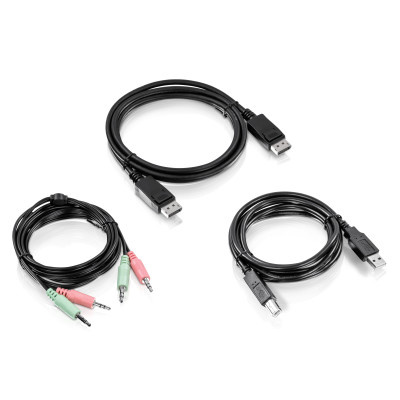 TRENDnet TK-CP06 DisplayPort, USB, and Audio KVM Cable, 6-ft. length, for TK-240DP, TK-241DP, and TK-DP440DP KVM switches